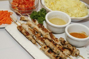 beef kebab with basmati rice